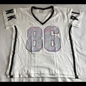 NWT VICTORIA'S SECRET PINK BLING T SHIRT L